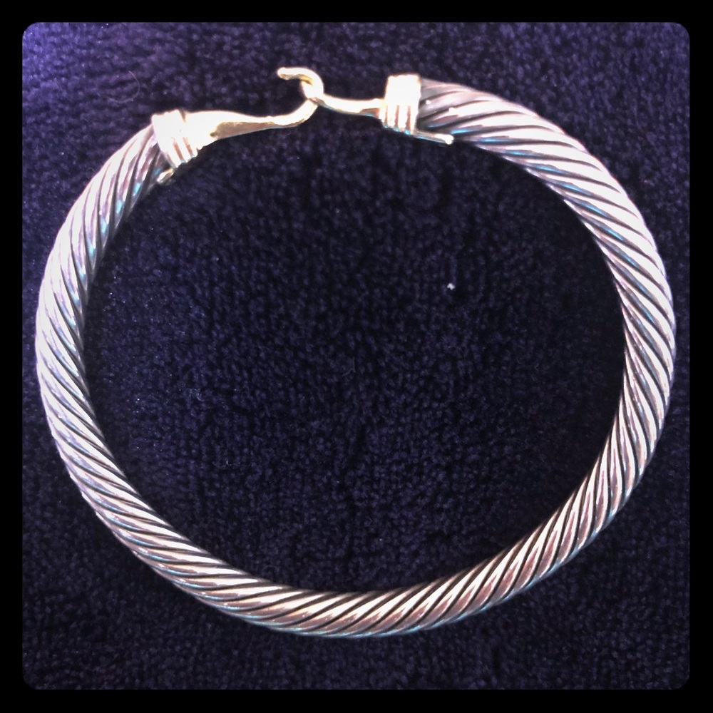 David Yurman Cable Bracelet SS w/ gold clasp